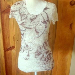 Sale 5/$25 Maurice's lace sheer top size small